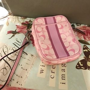 Coach Pink Patterned Wristlet